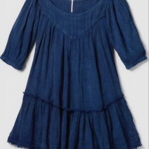 Free People Deep Blue Casual Dress